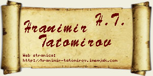 Hranimir Tatomirov vizit kartica